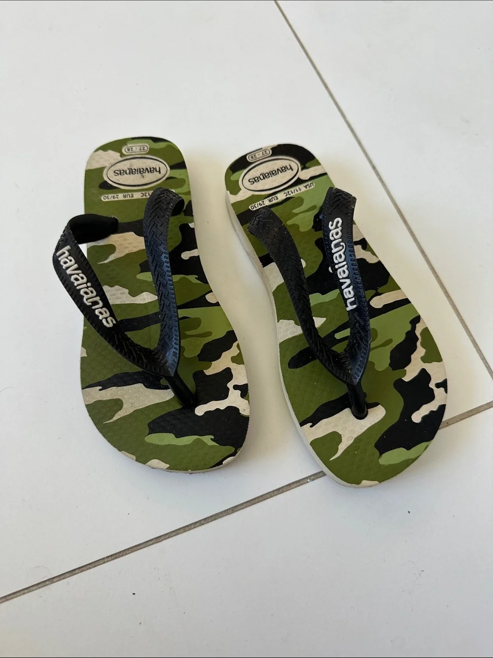 Havaianas Kids Camouflage Flip Flops - Green 11/12C
